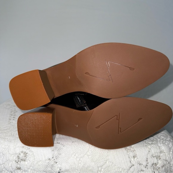 Motimoden pointed toe Knee High Boots chunky Mid Heel zipper Black size 7 - Picture 10 of 16